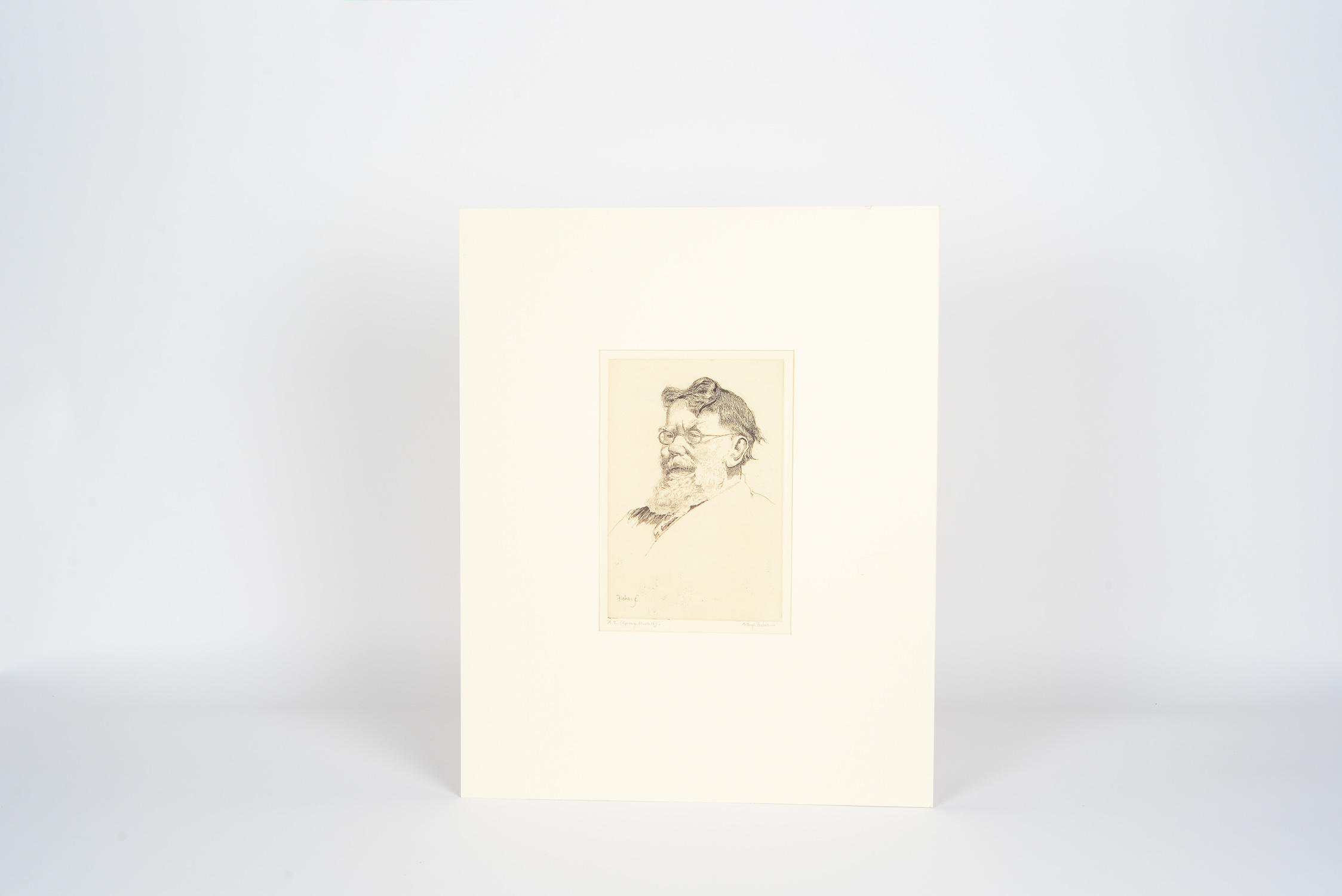 Signed A. Hugh Fisher Portrait of George Russell Etching