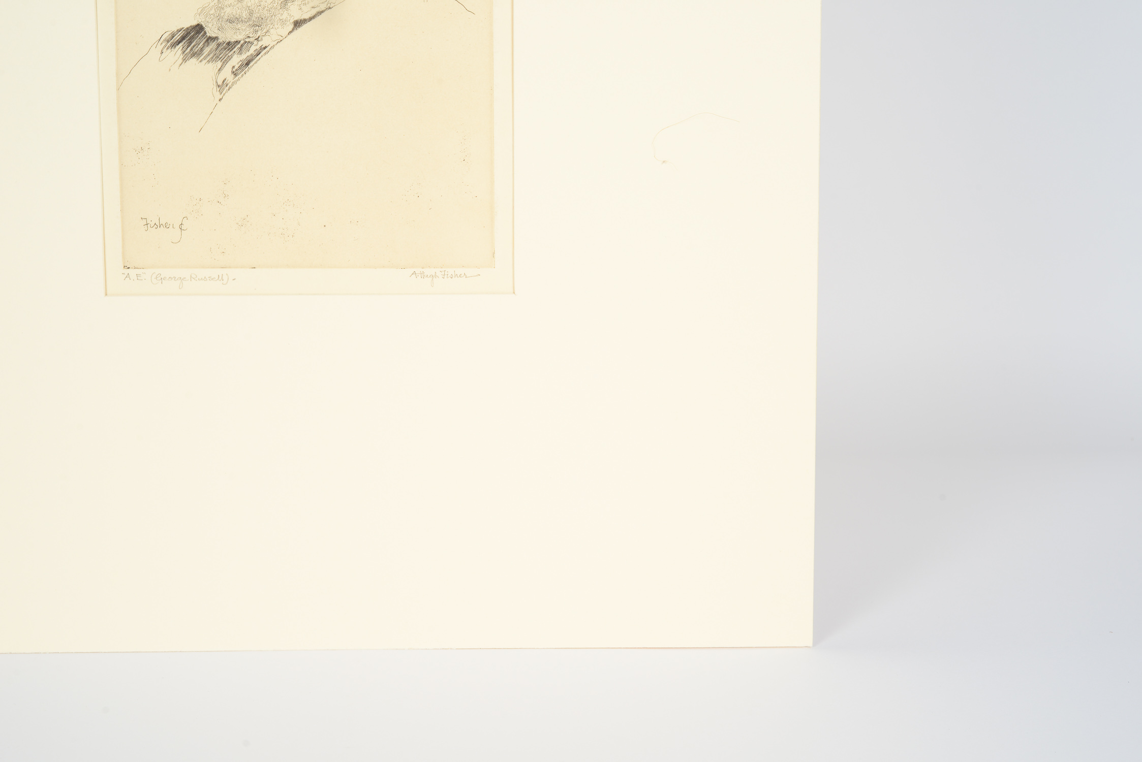 Signed A. Hugh Fisher Portrait of George Russell Etching