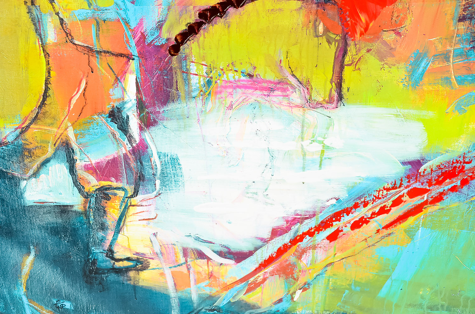 Contemporary Large Framed Abstract Giclee After Albert Pyne