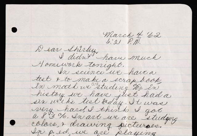 Handwritten Letter from Pen-Pal Muriel Odden to Shirley Mason