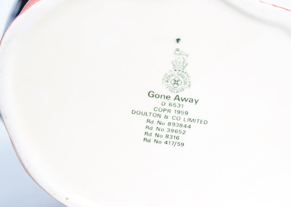 Royal Doulton Large Toby Jug Titled "Gone Away"