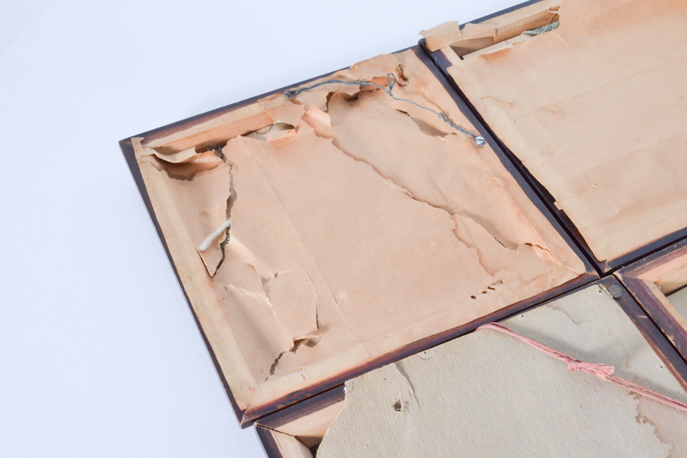 Set of Four Framed Antique Jolles Needlepoint Portraits