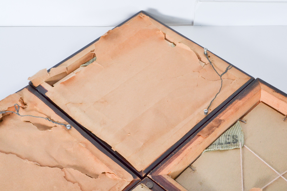 Set of Four Framed Antique Jolles Needlepoint Portraits