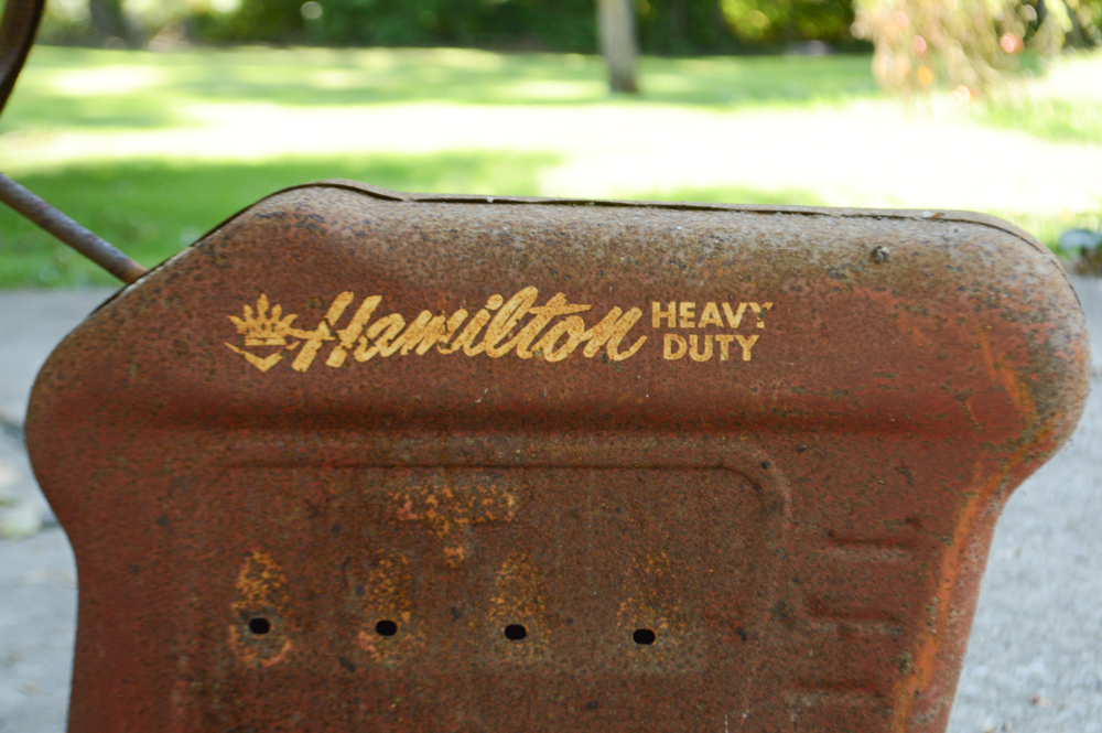 Vintage Children's Hamilton Iron Tractor and Cart