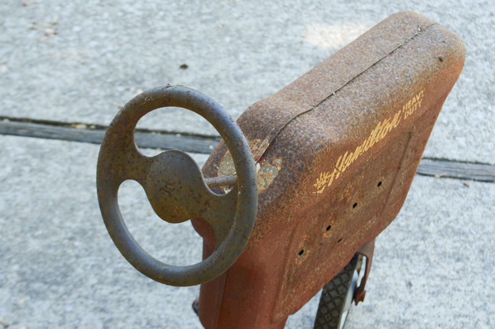 Vintage Children's Hamilton Iron Tractor and Cart