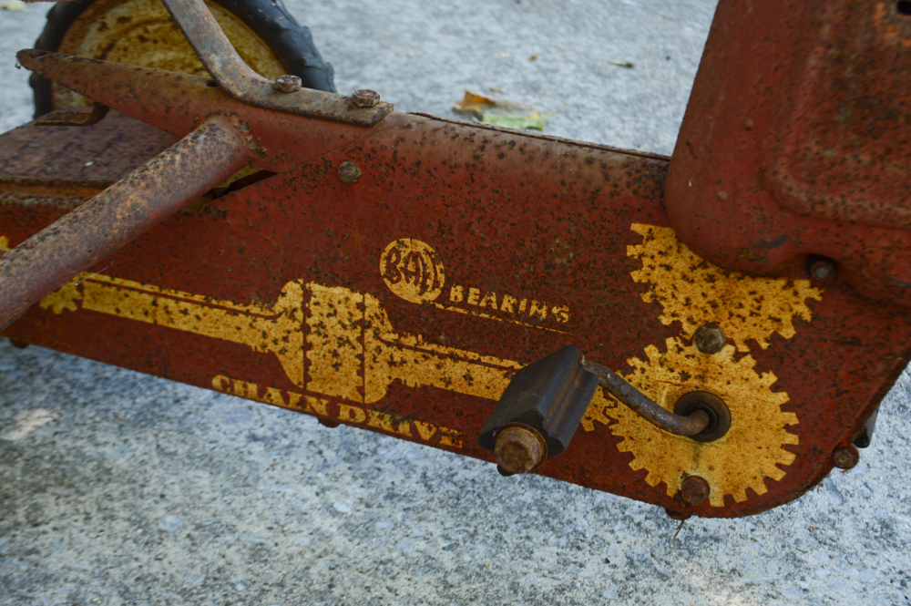 Vintage Children's Hamilton Iron Tractor and Cart