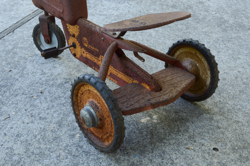Vintage Children's Hamilton Iron Tractor and Cart
