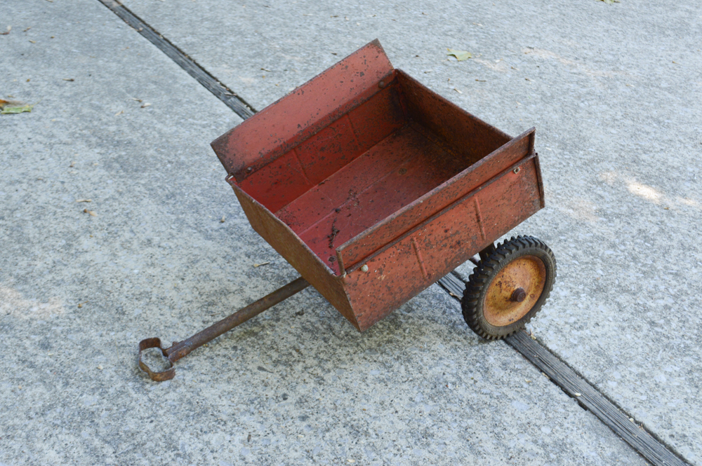 Vintage Children's Hamilton Iron Tractor and Cart