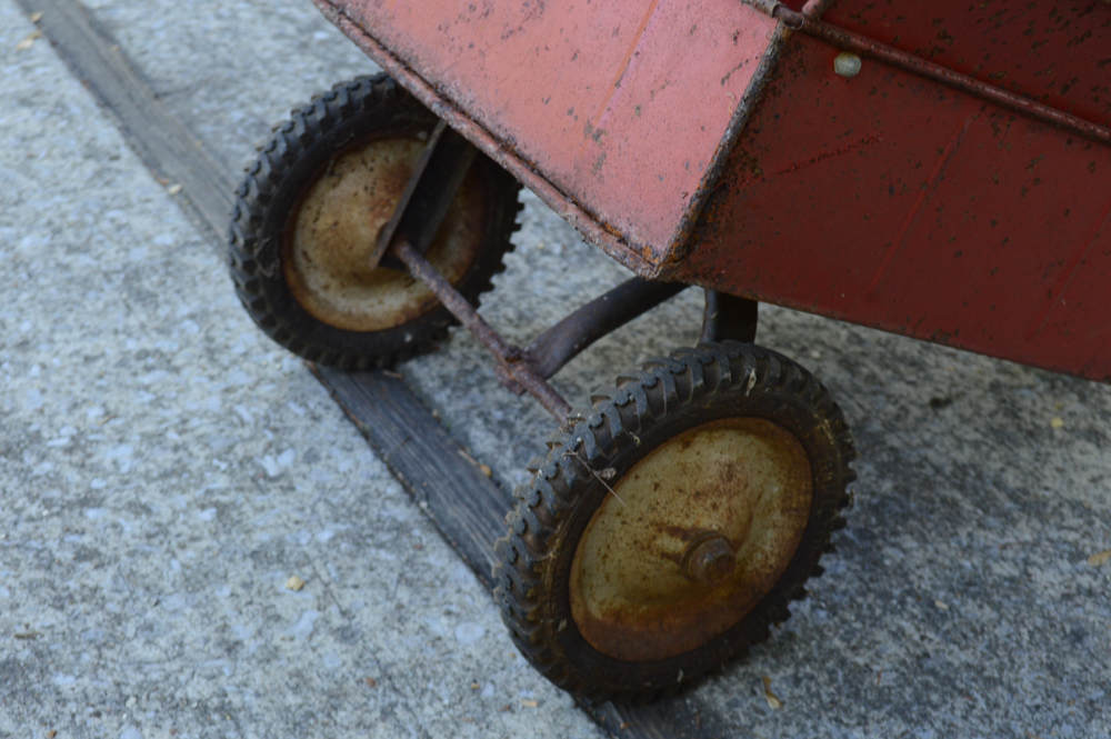 Vintage Children's Hamilton Iron Tractor and Cart