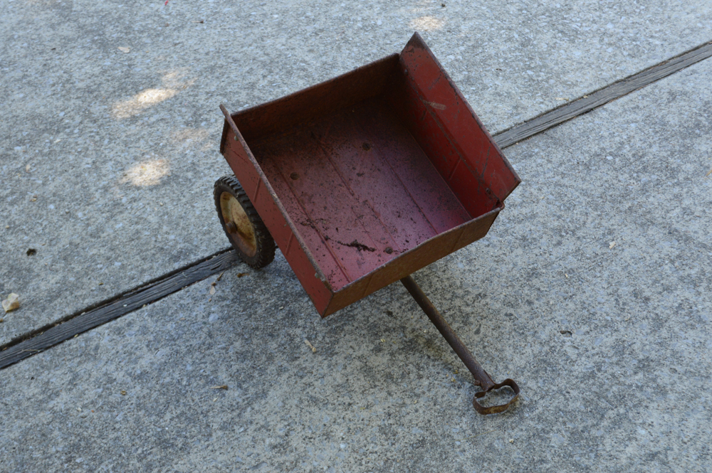Vintage Children's Hamilton Iron Tractor and Cart