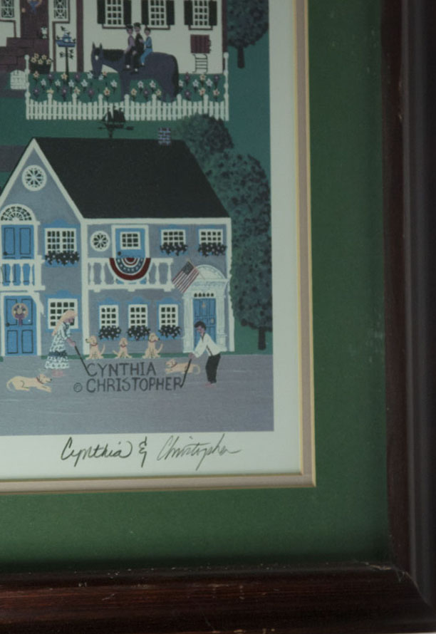 Cynthia & Christopher Framed Offset Lithograph