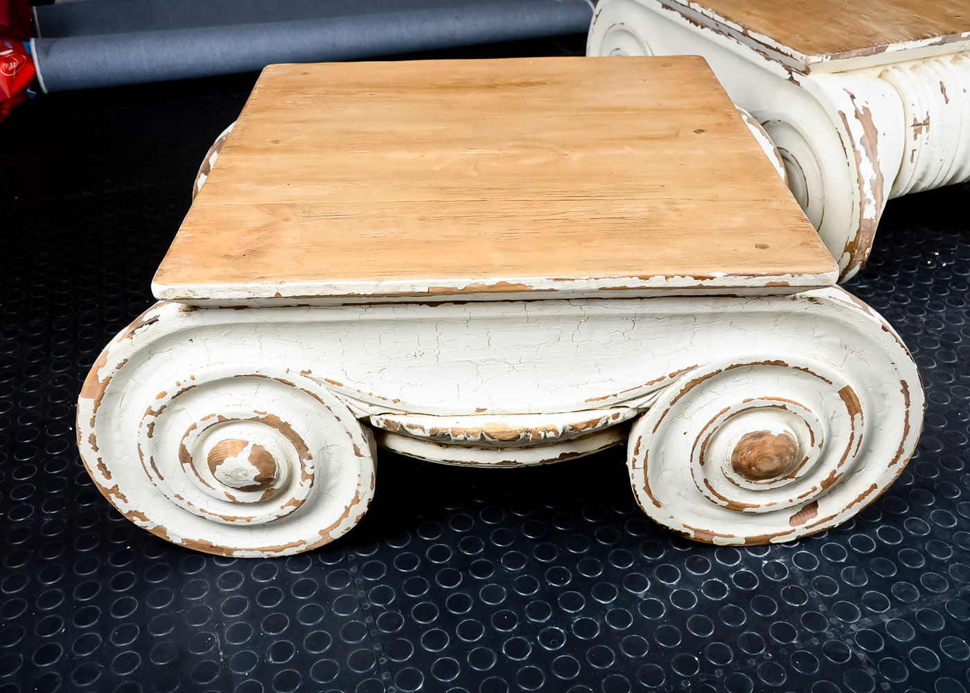 Restoration Hardware Distressed Ionic Capital Coffee Tables