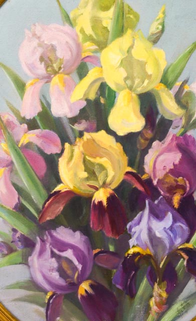 Original Margaret Herrick "Iris" Oil on Board Still Life