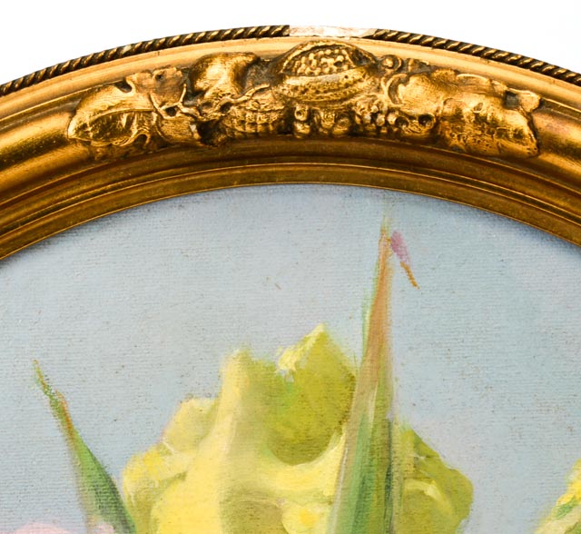 Original Margaret Herrick "Iris" Oil on Board Still Life