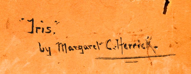 Original Margaret Herrick "Iris" Oil on Board Still Life