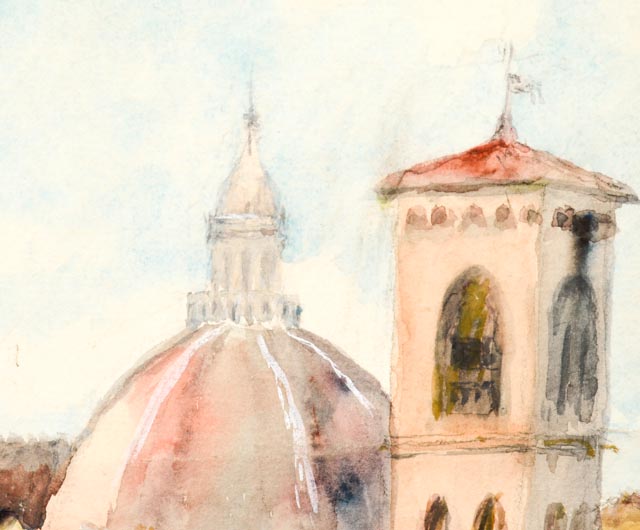 Original Watercolor of Florence Scene by Gertrude Sanderson