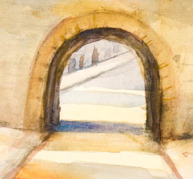 Original Watercolor of Florence Scene by Gertrude Sanderson
