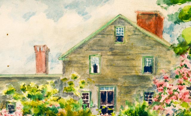 Original Watercolor "Dr. Moffatt House" by Gertrude F. Sanderson