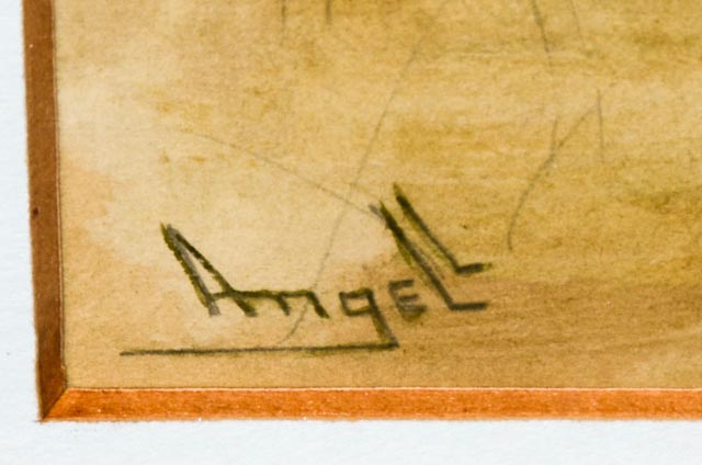 Vintage Gouache Painting of Little Girl