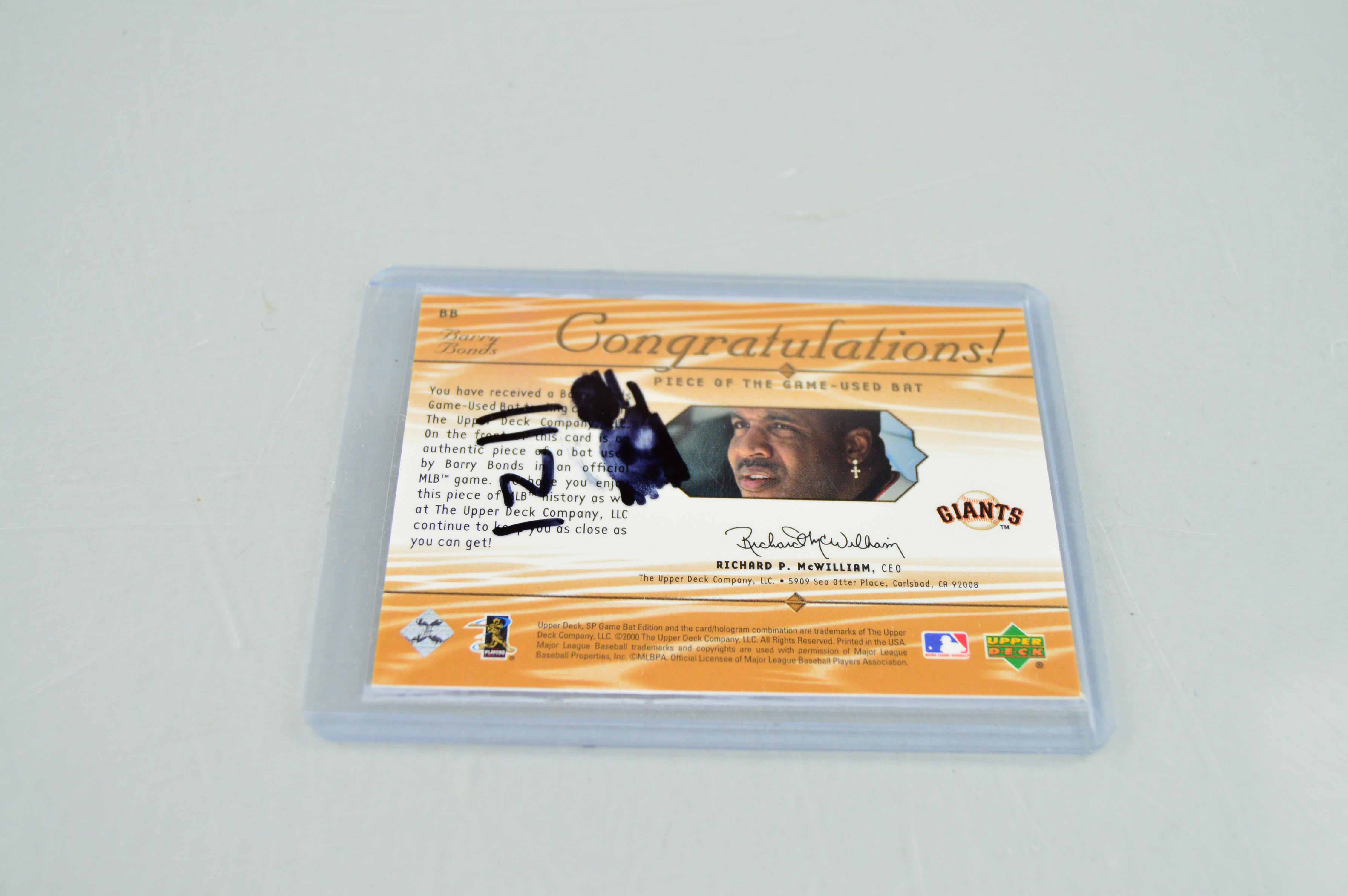 Group of Barry Bonds Upper Deck "Piece of the Game" Cards