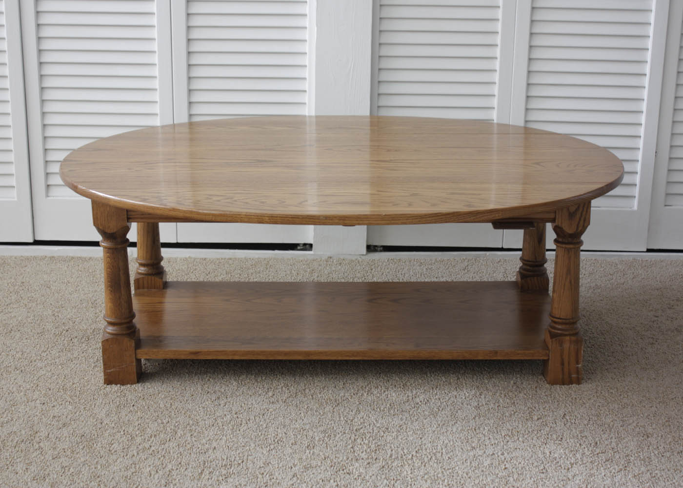 Oak Oval Drop Leaf Coffee Table
