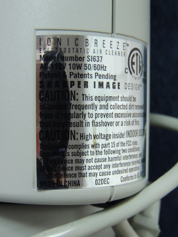 Sharper Image Ionic Breeze Air Purifier