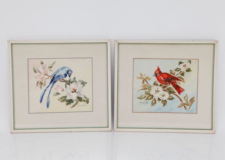 Pair of Original Watercolors by Thelma Vice Figge