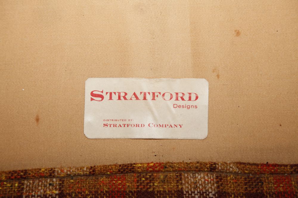 Vintage Plaid Wingback Loveseat