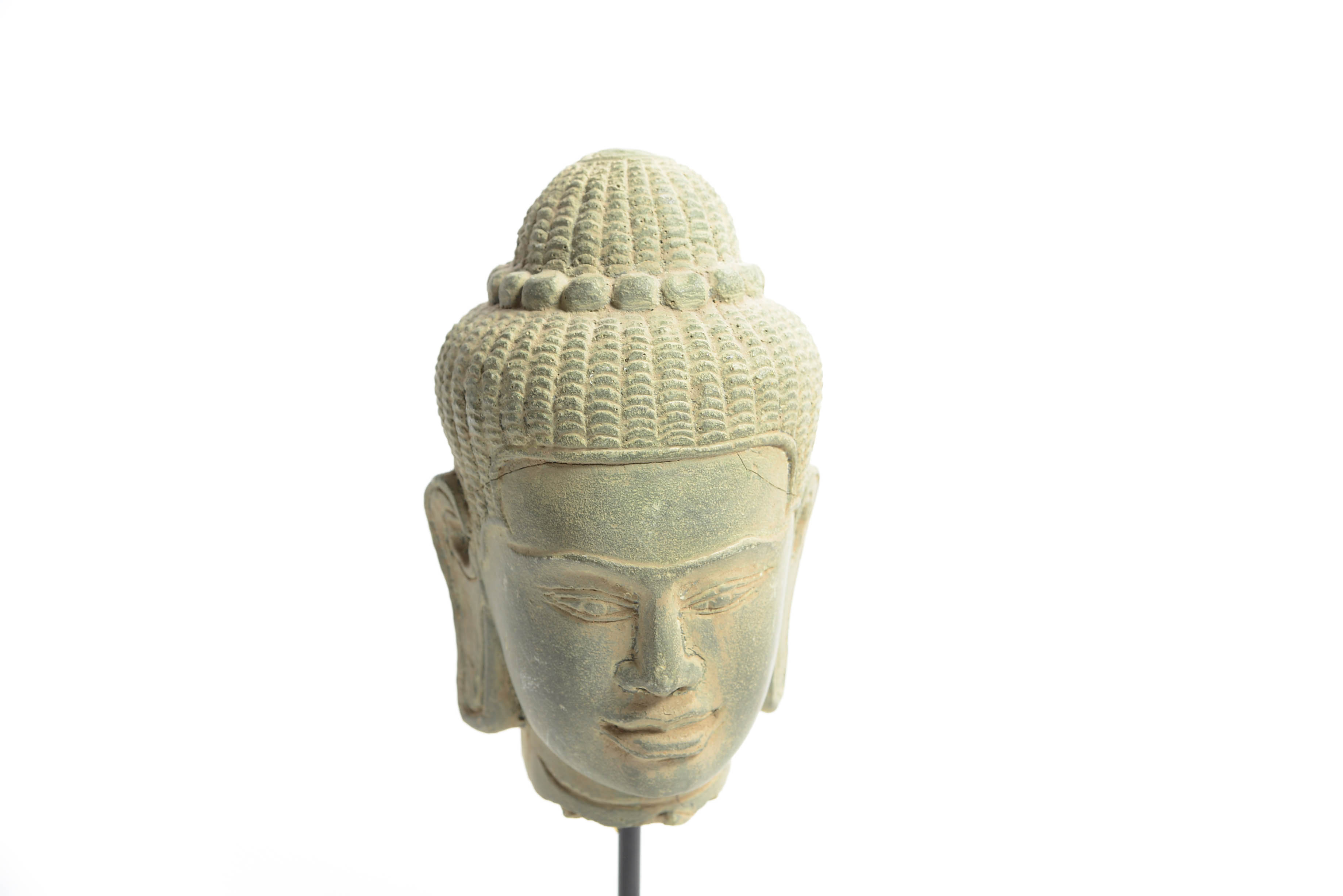 Vintage Stone Carved Buddah Head