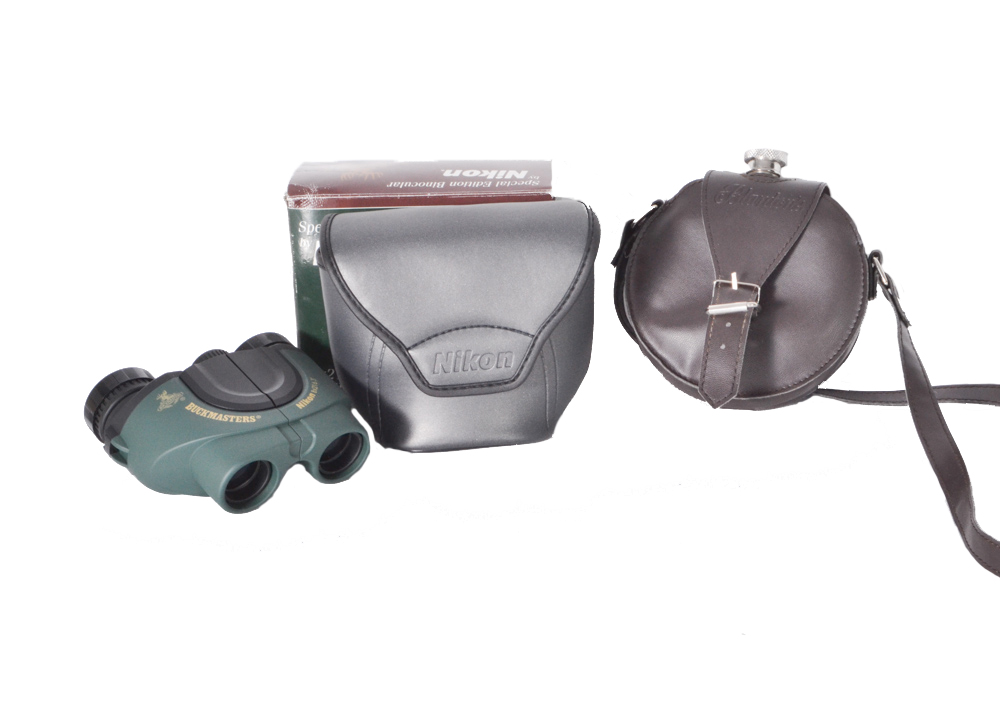 Nikon "Buckmasters" Special Edition Binocular and Blanton's Flask