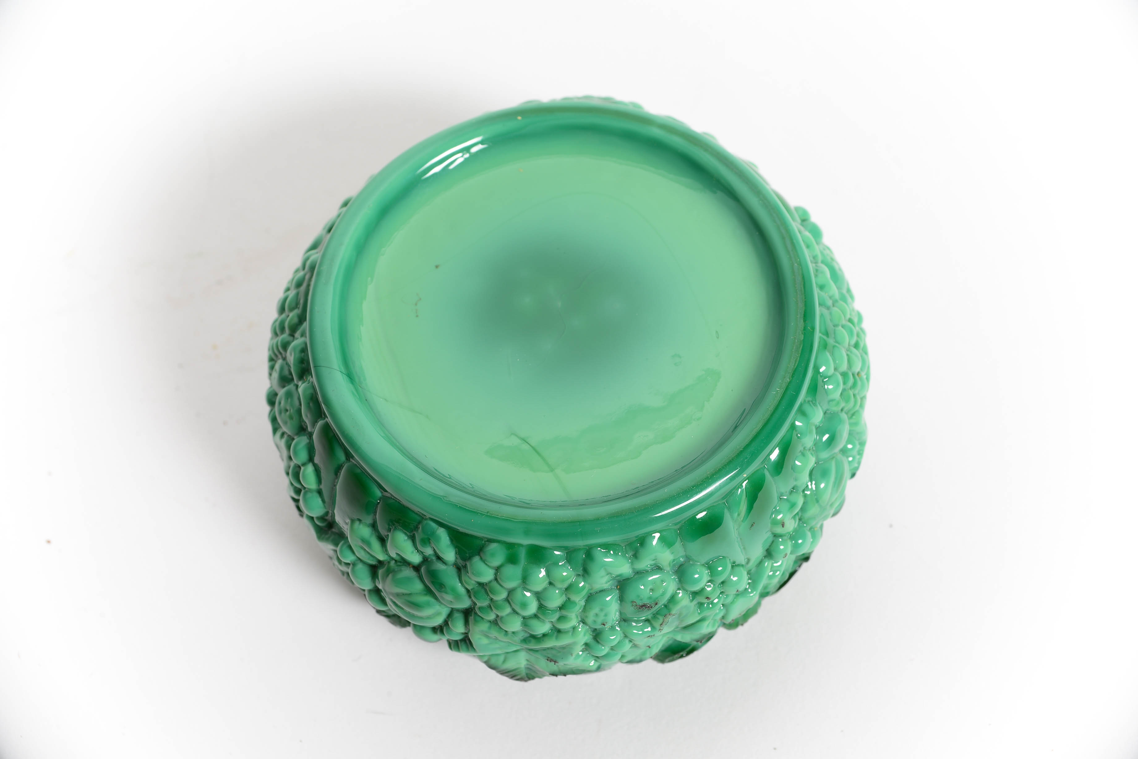 Antique Glass Jade Trinket Box