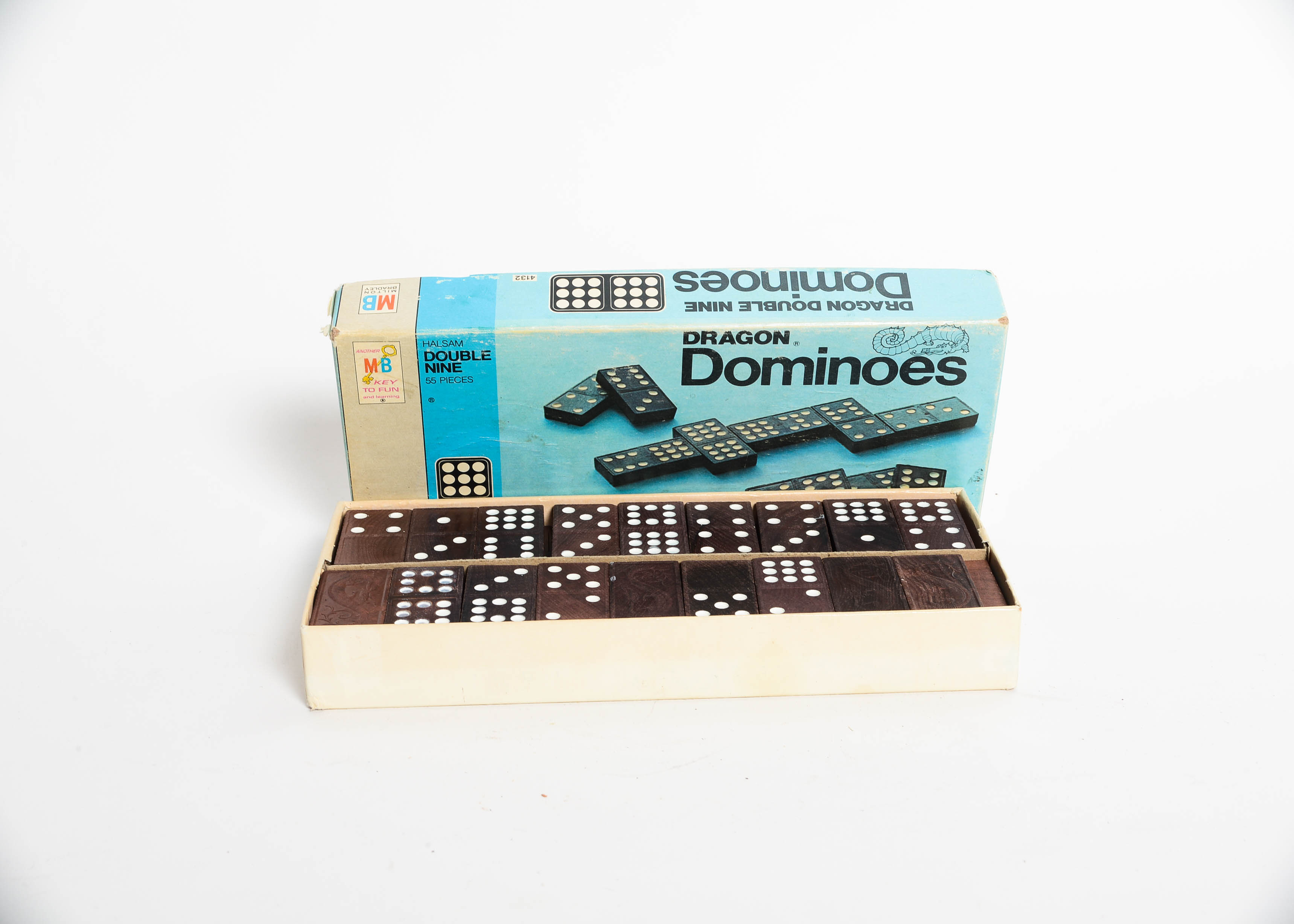 Vintage Dragon Double Nine Dominoes