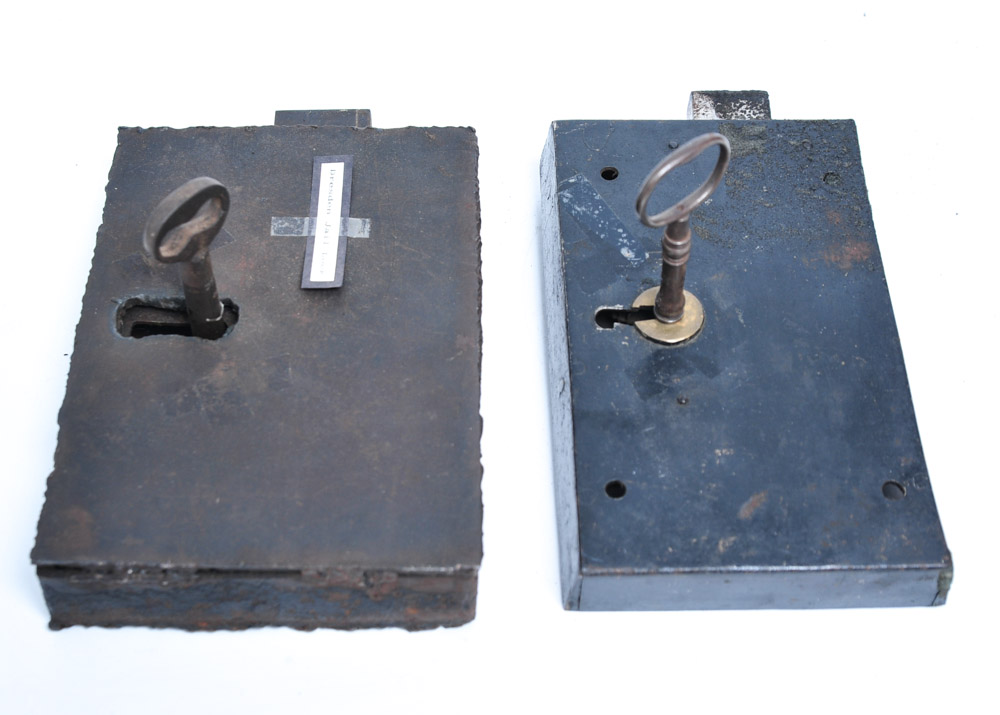 A Pair of Rare Vintage Prison Cell Locks with Keys