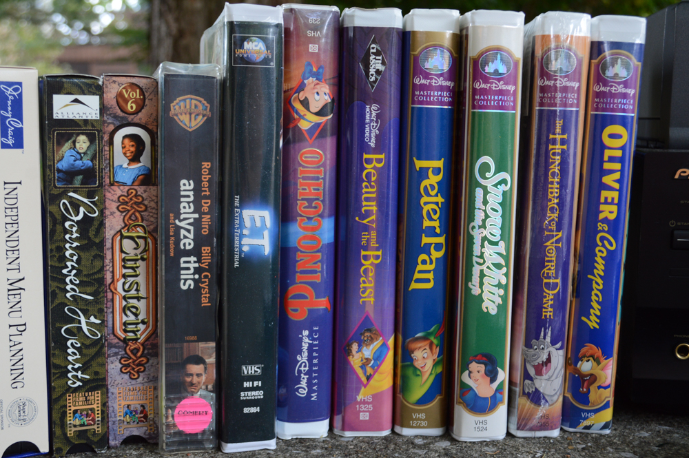 VHS Tape Players and Collection of Vintage VHS Tapes