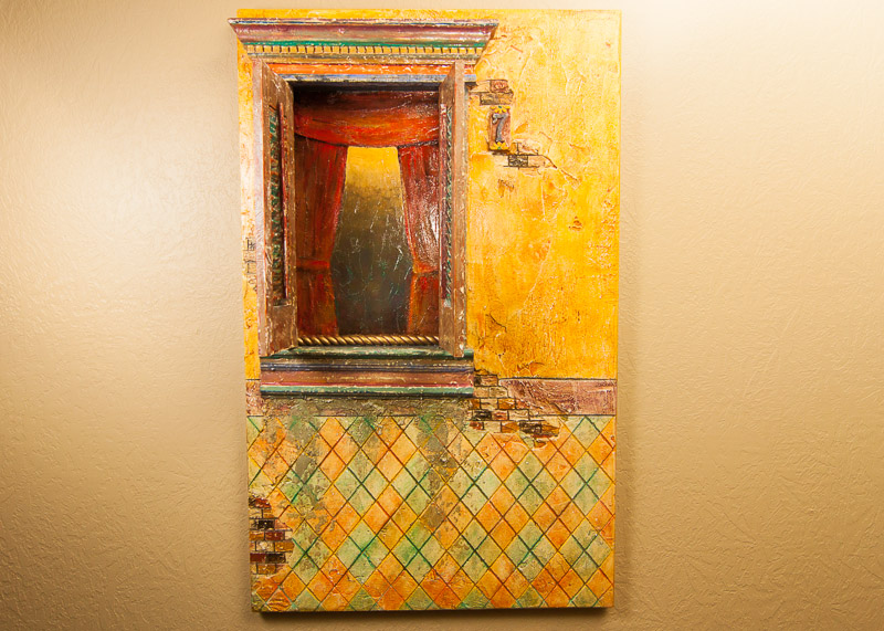 Mixed Media Tuscan Villa Art Piece by Giovanni Scalisi