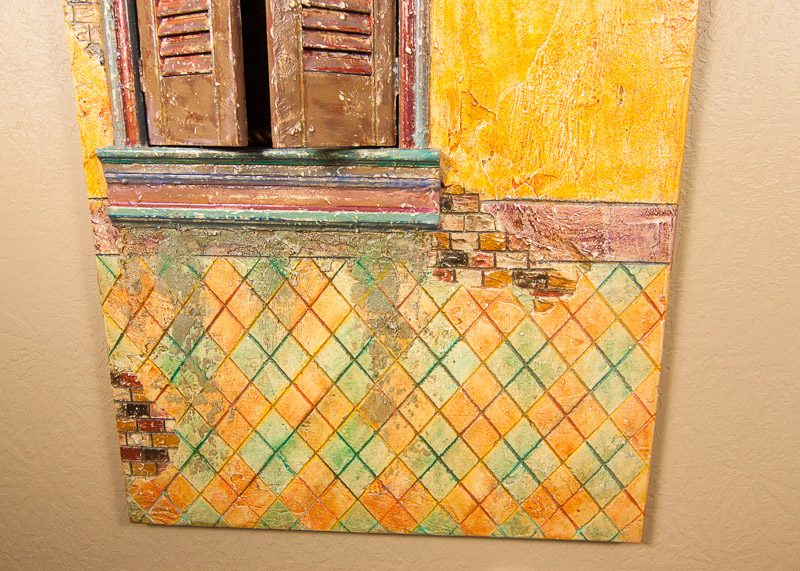 Mixed Media Tuscan Villa Art Piece by Giovanni Scalisi