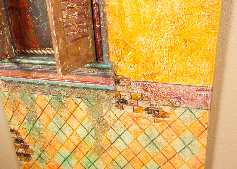 Mixed Media Tuscan Villa Art Piece by Giovanni Scalisi