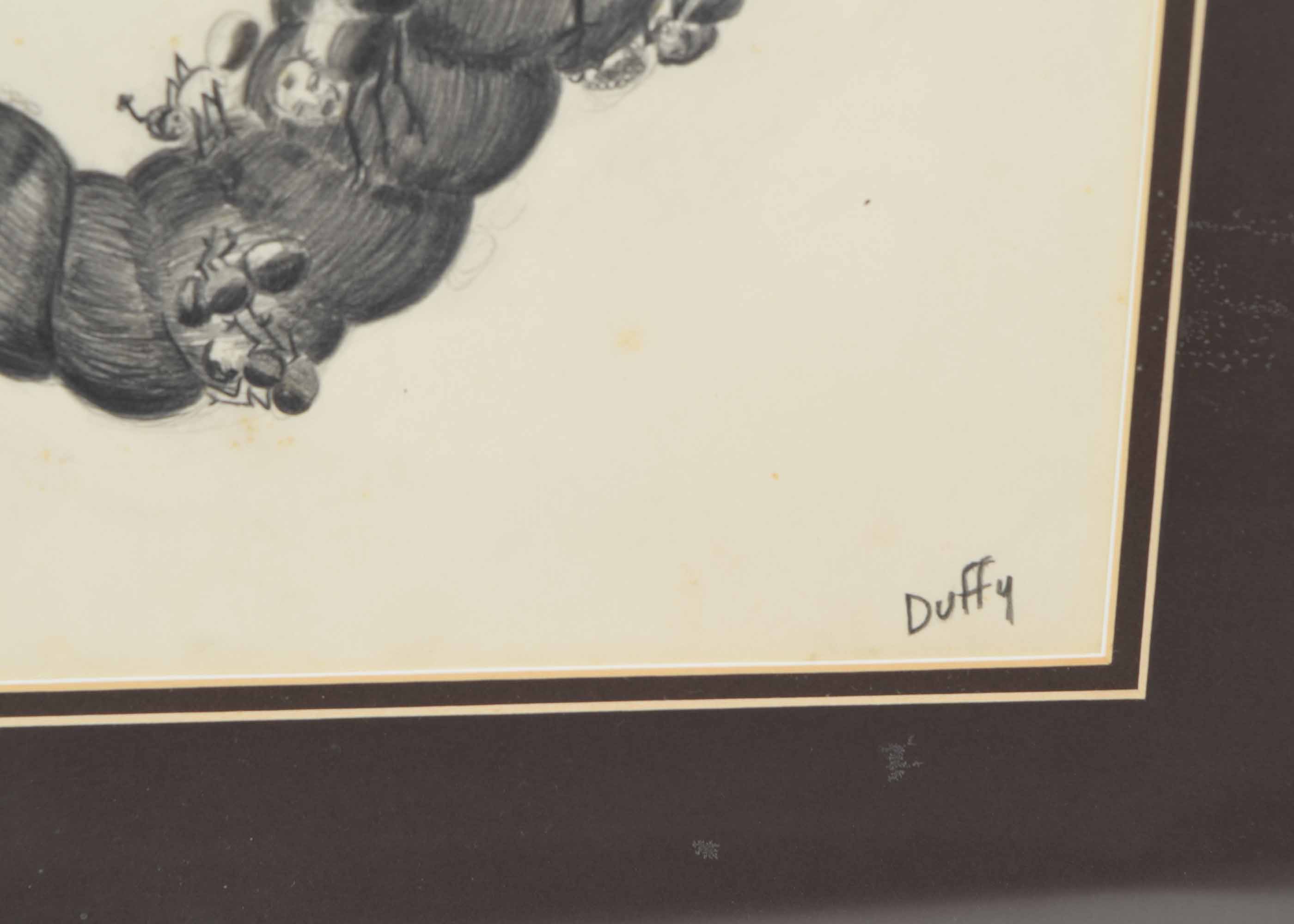 Signed Original Duffy Pencil Drawing