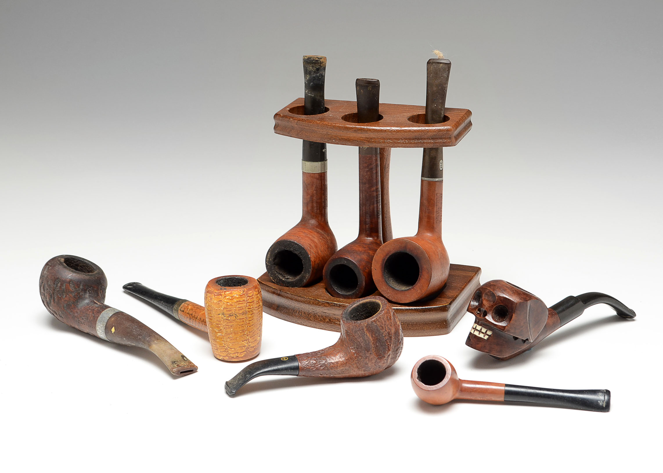 Vintage Tobacco Pipes and Stand