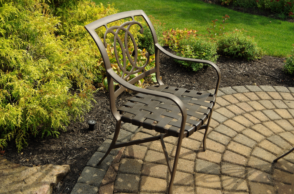 Tropitone Stoneworks Collection Patio Table and Six Chairs