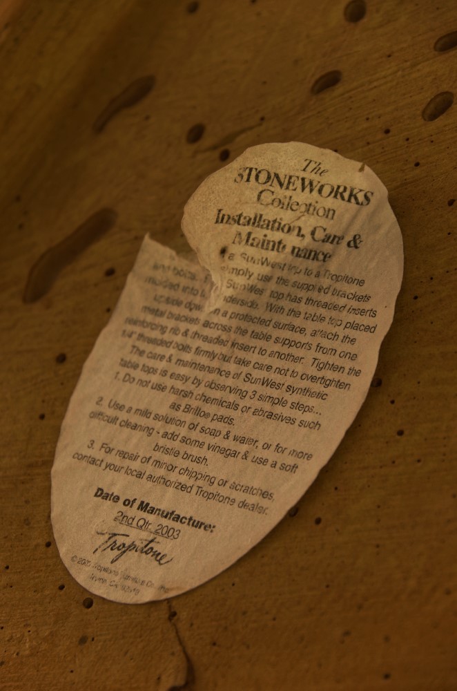 Tropitone Stoneworks Collection Patio Table and Six Chairs