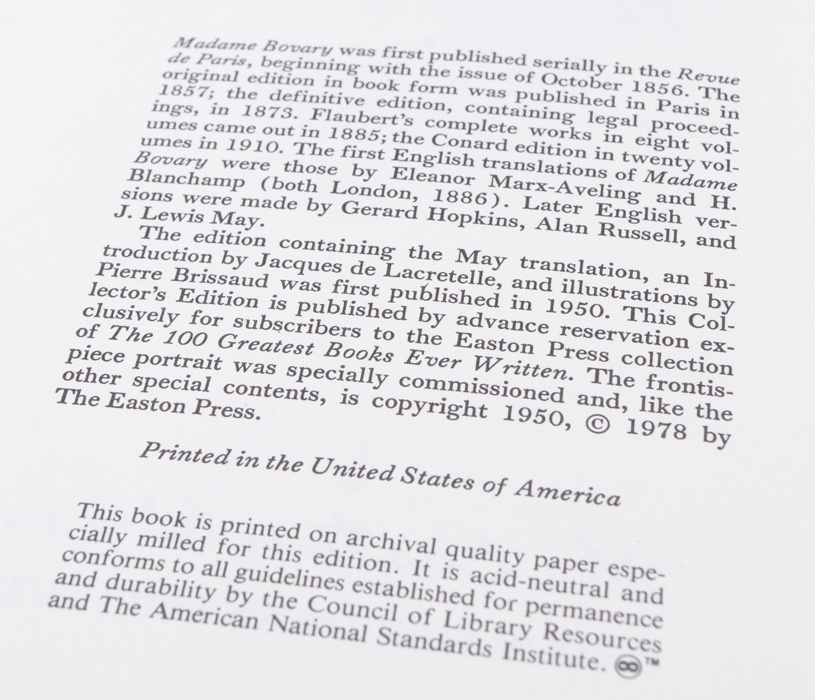 Collection of Classic French Fiction published by Easton Press
