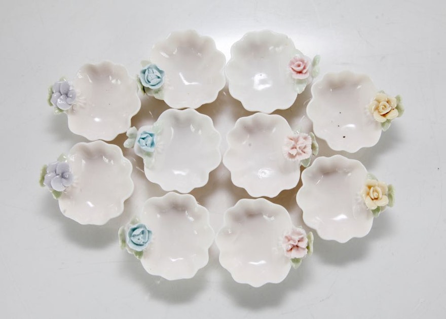 Hand Painted Porcelain Salt Cellars