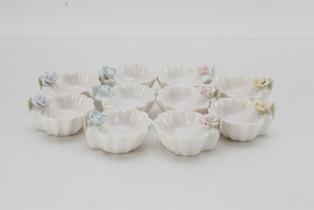 Hand Painted Porcelain Salt Cellars