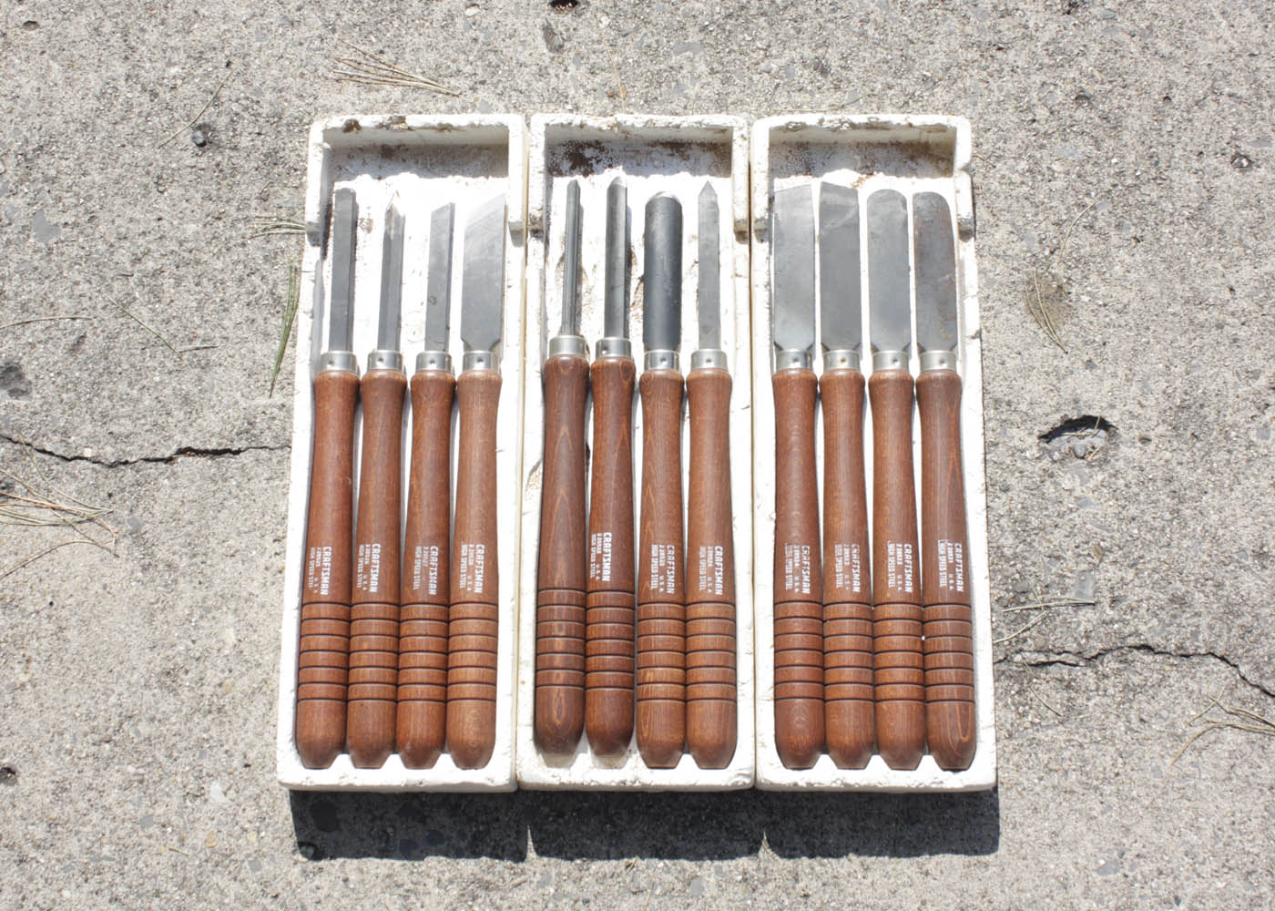 Twelve Piece Craftsman Wood Lathe Tool Set