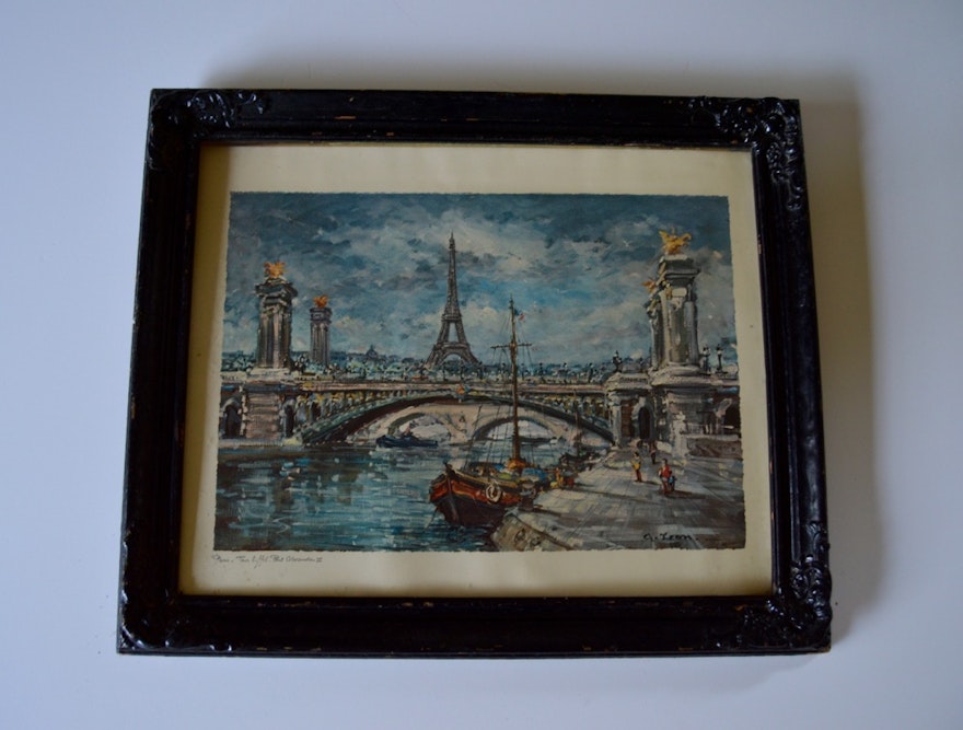 "Paris - Tour Eiffel, Pont Alexandre III" Print