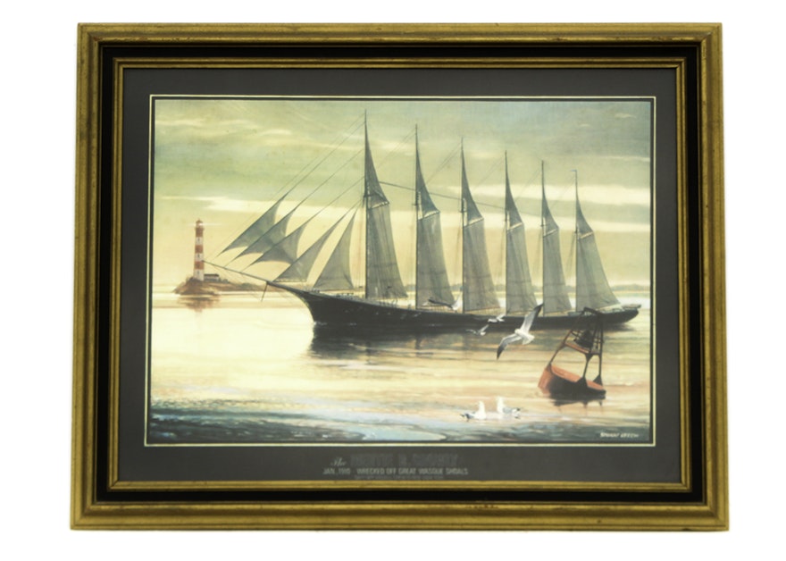 A "Mertie B. Crowly" Ship Print by Stuart Leech
