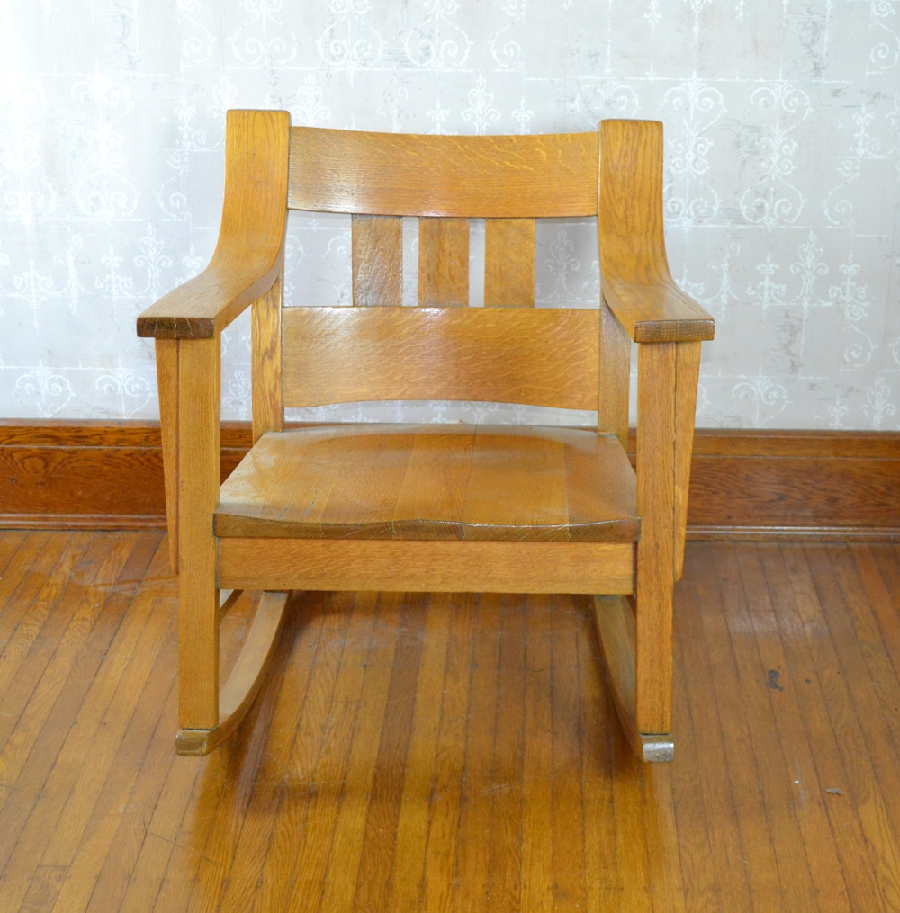 Arts & Crafts Style Oak Rocking Chair