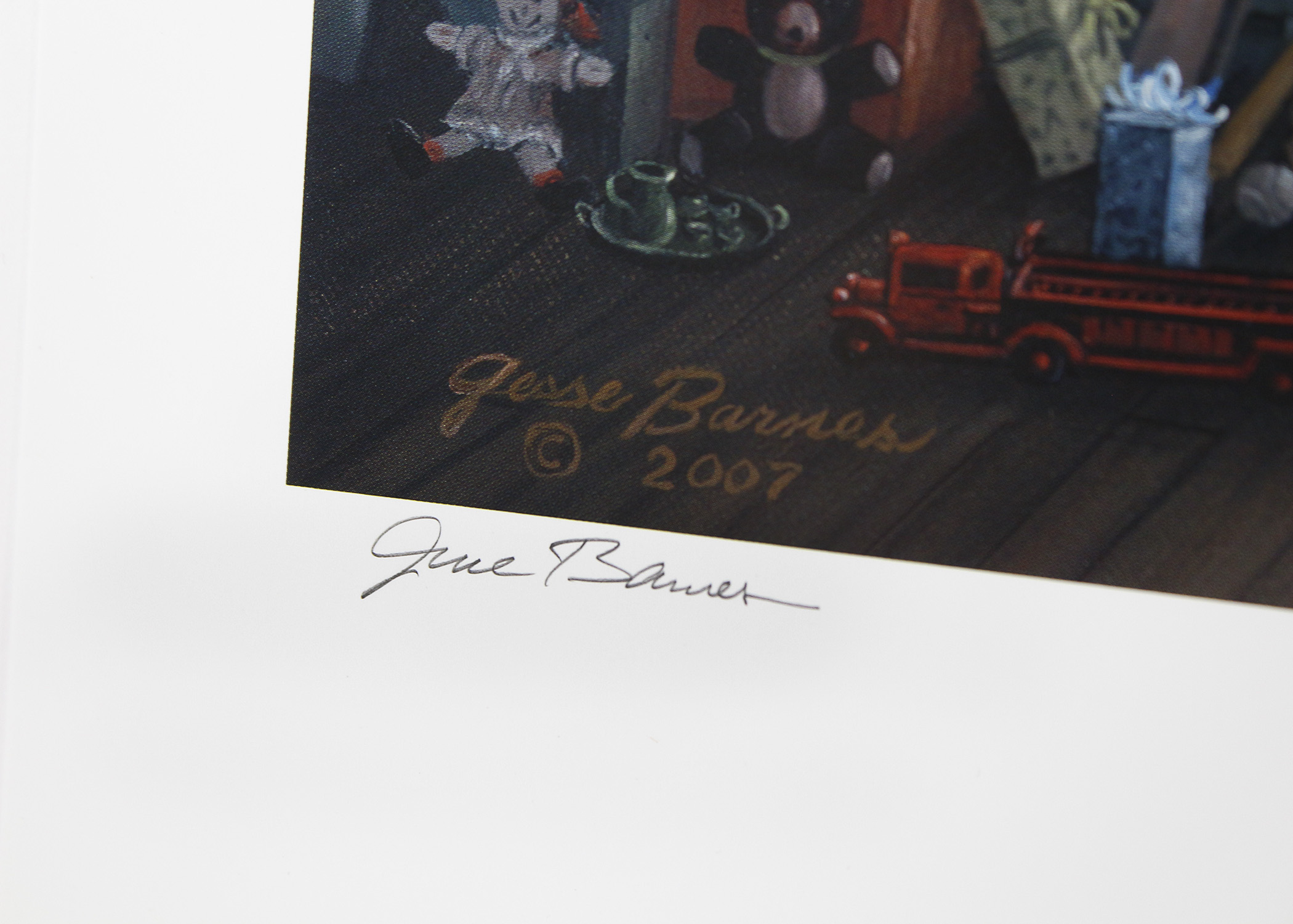 Signed L/E  Jesse Barnes "Merry Christmas to All" Print