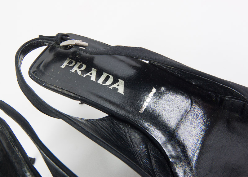 Pair of Prada Women's Kitten Heel Slingbacks, Size 39